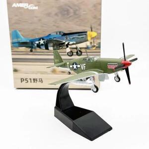 AMER 다이캐스트 금속 컬렉션 모형 장난감 P51 1944 머스탱 전투기 복제 1/72 체중계