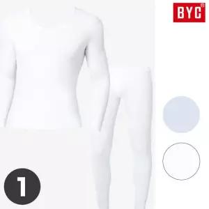 [BYC]BYC보온내의 남자면내복 흰색내의 면100 양면 시보리 세트 편한