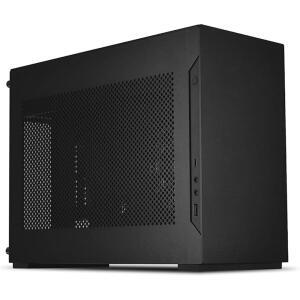 리안 리 A4-H2O 미니 ITX PC 케이스, 트리플 슬롯 마운트 GPU, 알루미늄 외장 및 SPCC 스틸 인테리어, 240mm AIO, SFX 샌드위치 레이아웃, PCIe 4.0, SFX/SFX-L PSU 지원 (A4-H2O A4 블랙)