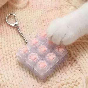 하비소 투명 LED 고양이 젤리 키보드 키캡 키링 9구