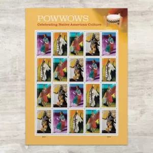 아메리카 원주민 문화 2025(20장)를 기념하는 Powwows 퍼스트 클래스 우편 영원히 우표