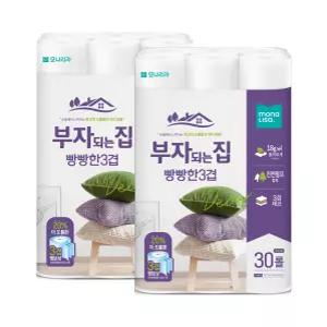 부자되는집 빵빵한3겹 30m, 60롤(30롤 x 2팩)