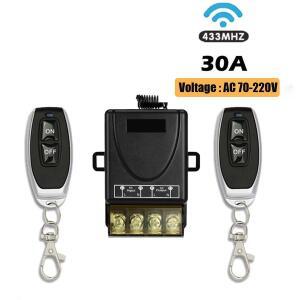 스마트 스위치 무선 리모컨 RF 433Mhz AC 75-220V 30A 릴레이 워터 펌프 전동 LED 조명 문짝 액세스 30M 장