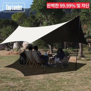 5X4 5M 대형 블랙 타포린 차양 대피소 야외 방수포 텐트 방수 관광 육각 코팅 캠핑