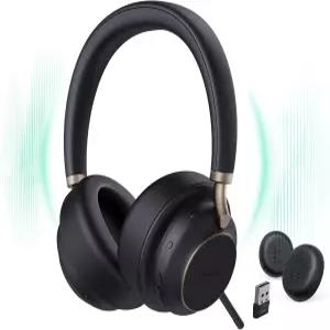 Yealink BH76 2022 구판 무선 헤드셋 액티브 노이즈 캔슬링 ANC 블루투스 헤드폰 리트랙터블 마이크붐 팀