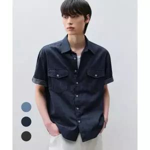 드로우핏 DRAW FIT [젠플록스X드로우핏] 린넨 데님 롤업 셔츠 [3color] DFDN6204 3279454