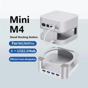 Mac Mini M4/M4 Pro용 USB 3.0 허브 Type-C A 도킹 스테이션 노트북 PC 액세서리용 4포트 어댑터