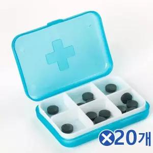 알약통 TBZ 사각 6칸 분리형 알약케이스 블루x20개