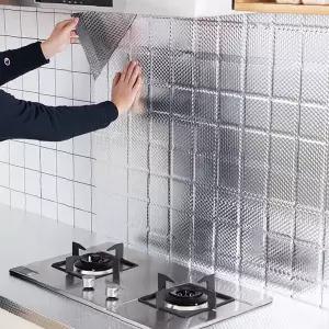 주방 벽면 기름 튐 방지 알루미늄 시트지 60x500cm 방수 방유 싱크대