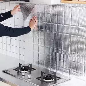 주방 가스레인지 벽면 기름 튐 방지 알루미늄 시트지 60x500cm