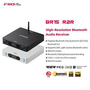 FiiO BR15 R2R 수신기 오디오 무손실 LDAC 고해상도 APTX 블루투스 USB광동축 DAC 24비트