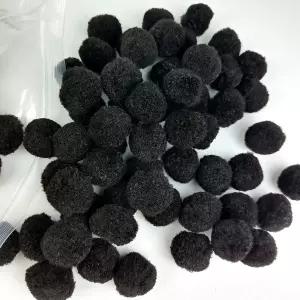 200피스 폼폼 1인치 크래프트 DIY 아트용 퍼지 퍼프볼 공예 프로젝트 홈 데코레이션 블랙-1