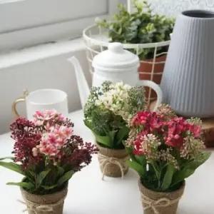 아멜리아 미니 화분 3색 조화 장식 소품