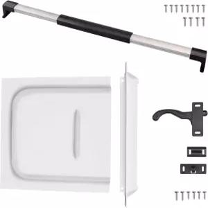 RVGUARD RV 스크린 도어 키트 - 12인치 슬라이드 래치 및 조절 가능한 크로스 바 핸들 간편한 DIY 설치