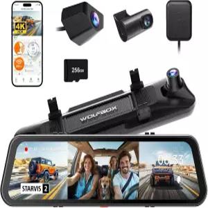 WOLFBOX G900 트라이프로 캐빈 버전 3채널 4K 리어 뷰 미러 카메라 8MP 스타비스 IMX678 나이트 비전