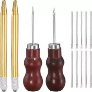 파티킬 인형 털 뿌리 홀더 도구 0.6mm 뜨개질 바늘 빨간 나무 손잡이 송곳으로 DIY 가발 공예 용품용