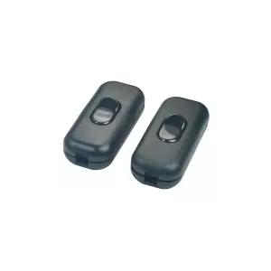 테이블 램프 침실 책상 LED 조명용 WPJCS 2PCS 인라인 코드 스위치 AC250V 6A 온/오프 제어 장치 로커 블랙