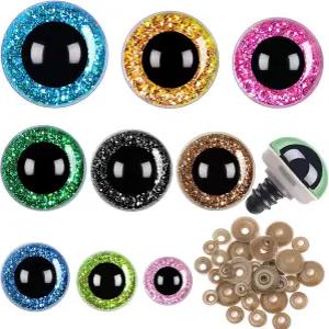 UPINS 180개 10-35mm 대형 안전 눈 아미구루미 인형 플라스틱 공예 코바늘 뜨개질 곰 장난감 제작 용품 DIY