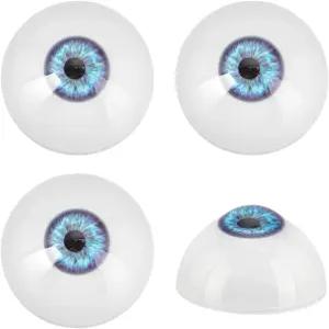 PH PandaHall 4pcs 인간 눈알 32mm 파란색 사실적인 눈 아크릴 무서운 공예 반 동그란 큰 할로윈 파티 장식