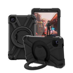 아카베일라 삼성 갤럭시 탭 A7 라이트 T220 / T225 태블릿 케이스 러그드 스탠드 경량 충격 방지 친화적 커버 블랙