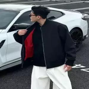 슬램덩크 빨강 블랙 이너 가을 남성용 야구 점퍼 코트 역삼각 쇼트 항공 HO3