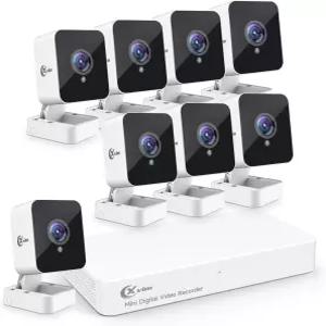 64G SD 카드가 장착된 XVIM 8CH 유선 카메라 시스템 실외 원격 액세스 야간 투시 방수 기능이 있는 미니