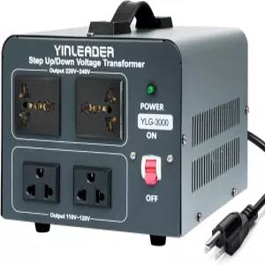 인리더 전압 변환기 3000w 스텝 업/다운 전력 110-120V 220-240V / 미국 2개 및 유니버설 콘센트 회로