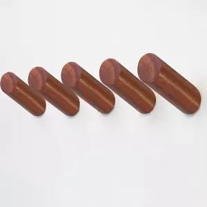 에보리 5팩 우드 월 후크 소박한 나무 코트 마운트 손상 없는 접착 모자 옷 타월 기타 지갑 걸이용 장식 랙