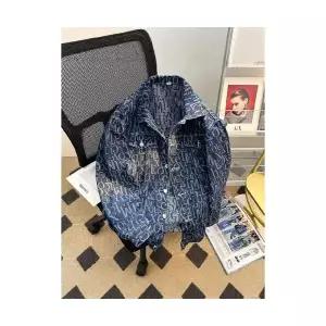 키체샵 남성 청자켓 올오버 데님 코트 봄 가을 빈티지 워싱 칼라 재킷 HO3