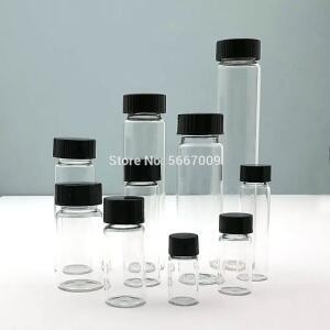 호환 2ml ~ 60ml 투명 유리 샘플 유리병 실험실 시약 병 화학 실험용 작은 투명 약병