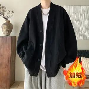 픽호샵 남사친 캐주얼 가을 상의 맨투맨 카디건 루즈핏 브이넥 키작남 코트 기모 꾹3