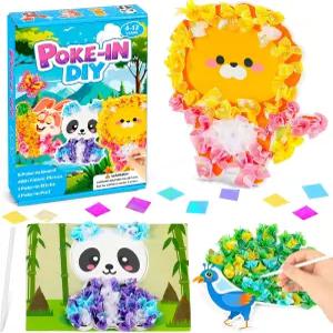 론플리 8PCS 포켓 크래프트 키트 부활절 봄 노메쉬 패브릭 재봉 아트 퍼즐 펑크 페인팅 토끼 동물 선물