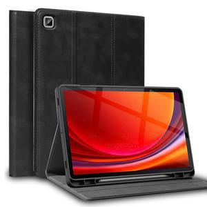 삼성 갤럭시 탭 A7 라이트 8.7인치 케이스 S 펜 홀더 2021 모델(SM-T220 / T225 / T227) 정품 가죽 커버 보호 쉘.블랙용 NANRUIL