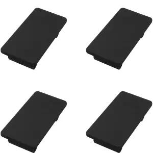 ZZHXSM 4pcs 블랙 ABS 직사각형 로커 스위치 패널 48x24x12mm - 표준 홀용 빈 스냅인 플러그 커버 브래킷