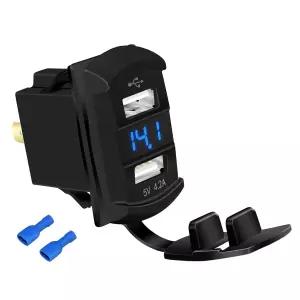 다이어텍 마린 USB 로커 스위치 12V 듀얼 충전기 포트 4.2A 방수 콘센트 소켓 보트 RV 차량의 패널용 블루