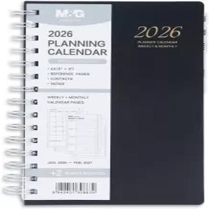 M G 2026 플래너 주간 및 월간 캘린더 2026년 1월~2027년 2월 학교 업무용 가정용품 탭이 있는 의제 책 A5