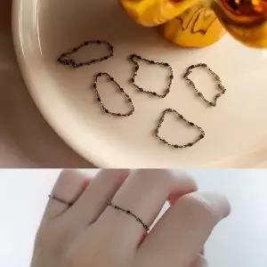 [하프클럽/]남자 이탈리아 검정 사슬 여자 실버 반지