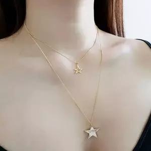 [하프클럽/]여자 사계절 데일리 별 펜던트 레이어드 목걸이