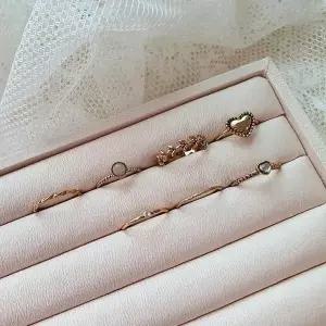 [하프클럽/]여자 신주 원석 하트 프리사이즈 스태킹 레이어드 포인트 셋트