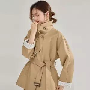 EAMT 하프 가을 빈티지 오버핏 차이나카라 트렌치코트 여성코트 YJ3