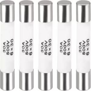 증폭기 에너지 절약 램프 밸러스트 5pcs를 위한 uxcell 세라믹 카트리지 퓨즈 30A 500V 6x30mm 패스트