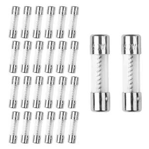 25팩 T2AL250V 5x20mm 2A 250V 슬로우 블로우 퓨즈 2암페어 250볼트 0.2 x 0.78인치 유리관 시간 지연