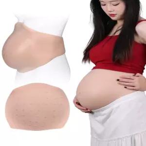 코스프레 코스튬 배우 영화 소품용 솔리드 가짜 임신복 현실적인 실리콘 첫 기간 허리 M 사이즈 베이지