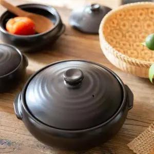모던 내열 도자기 사원삼 뚝배기 4호 22cm 찌개 돌솥 전골 냄비