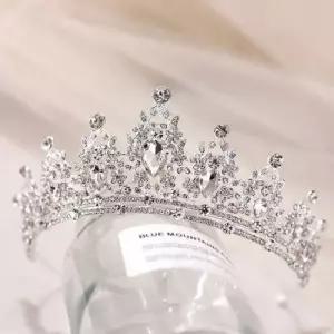 웨딩 공주 왕관 티아라 행사 브라이덜샤워 데이 파티 귀걸이 원형티아라 왕관 웨딩티아라