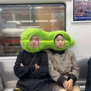 호박 모양 원피스 머리 장식 무 두 겹 봉제 인형 부드럽고 재미있는 싱글 베