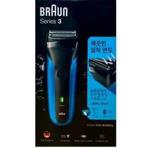 BRAUN 시리즈3 방수 무선  면도기 310s 블루 여행용 충전