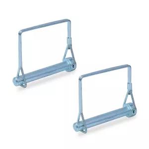 2Pcs 정사각형 안전 커플러 핀 티브닐 잠금 트레일러 아연 도금 탄소강 와이어 3/8 x 2.75 대형