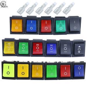 호환 1pcs KCD4 래칭/순간 로커 스위치 전원 스위치 I/O l/O/ll 4 핀/6 핀 빛 16A 250VAC/25A 250V 20A 125VAC