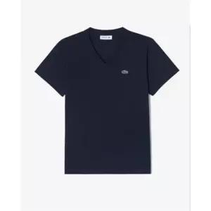 라코스테 26SS 여성 베이직 브이넥 반팔티셔츠 TF833E-56G 166(네이비) 436968